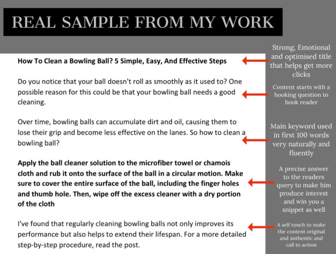I can do SEO article writing, blog post writing, website content writing, copywriting