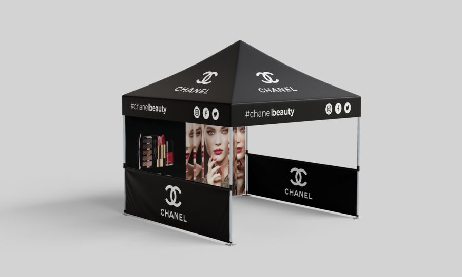 I will create a custom backdrop, canopy tent, or promotional tent design