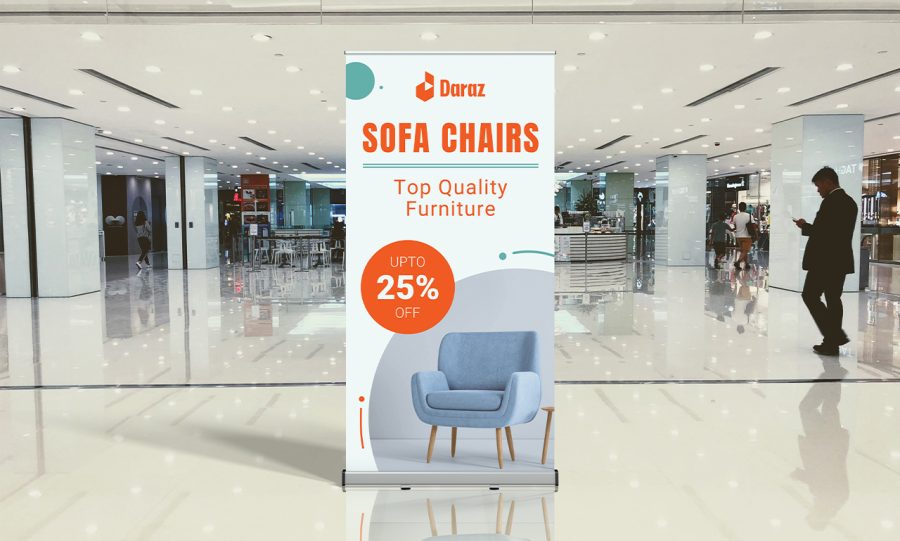 I will design an attractive standee or roll up banner in 1 day