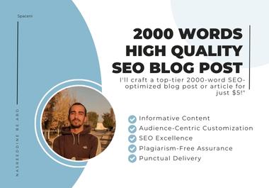 I'll craft a top-tier 2000-word SEO-optimized blog post or article 