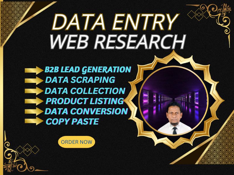 I Will Do B2B Lead Generation, Data Entry, Web Research and Data scraping for $10 