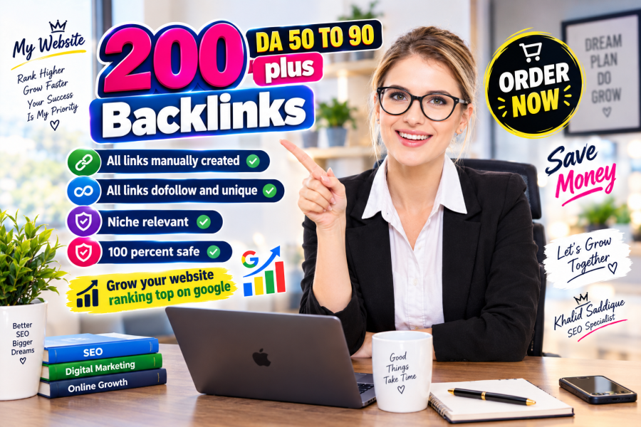 Build 200 Manual Dofollow SEO Backlinks DA 50 to 90 Plus 