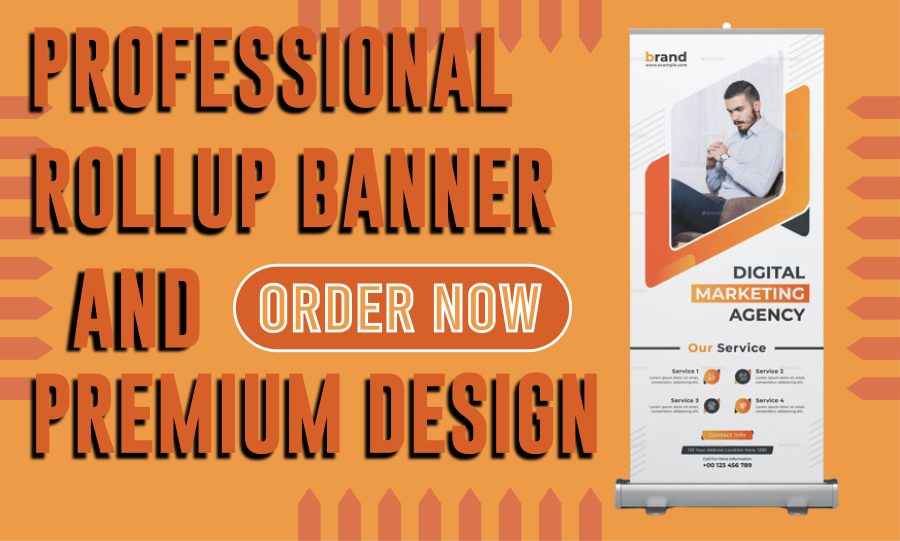 I will design a awesome rollup stand, street banner, billboard, wall banner, web banner