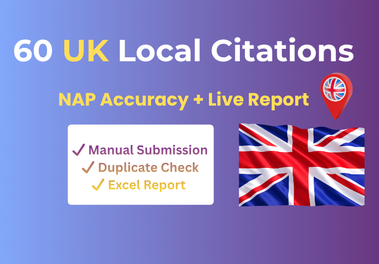 I will build 60 UK local citations with NAP accuracy report