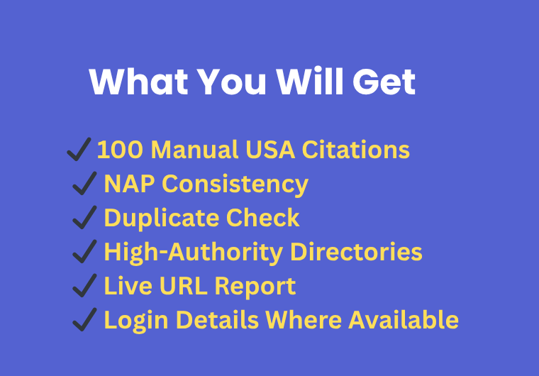 I will create 100 manual USA local citations with NAP accuracy for Google Maps SEO