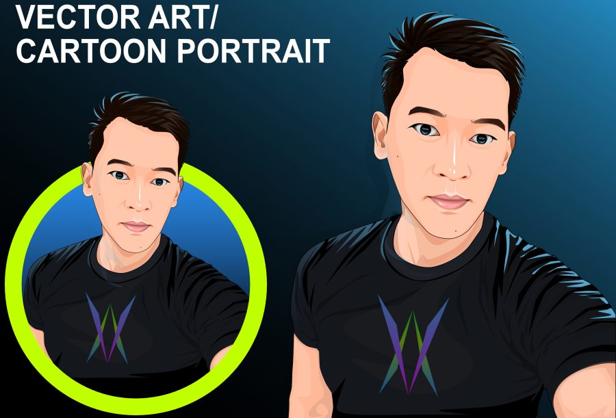 I will draw your face into a cartoon portrait