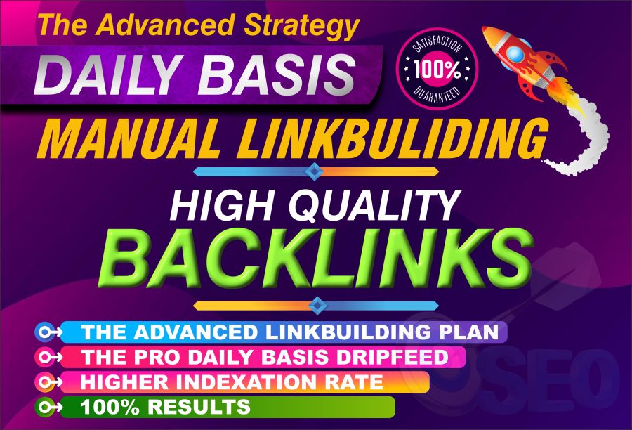 Rank your website by daily basis high quality backlinks, link building service advanced strategy