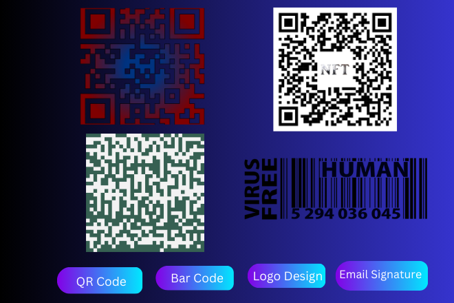 I will Create Professional QR Code, Bar Code, Logo Design and mail Signature generate in 1 hour.
