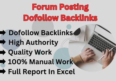  I will do unique domain dofollow SEO backlinks, High quality forum posting service