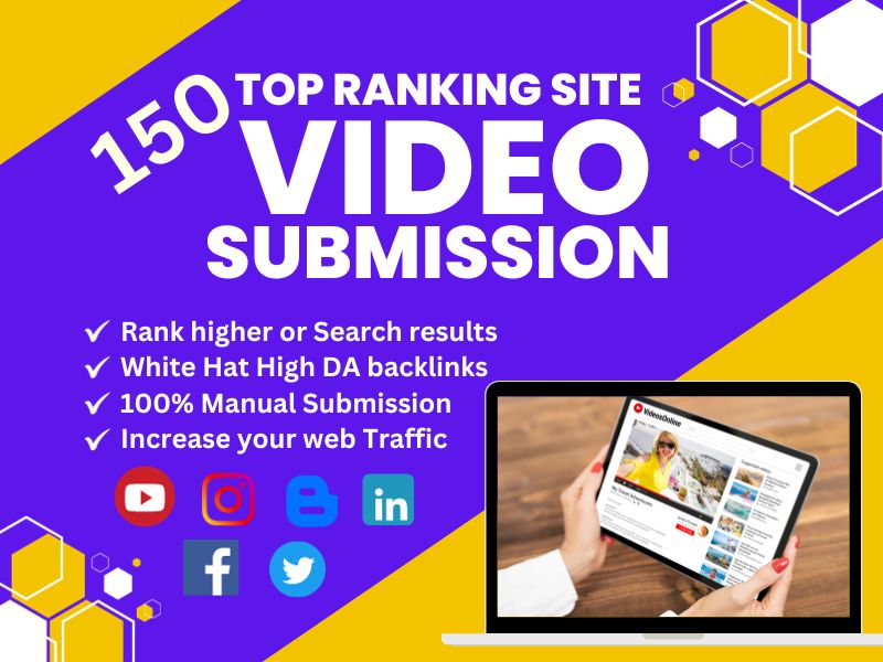 I will manually 150 videos upload to high DA video submissions sites.