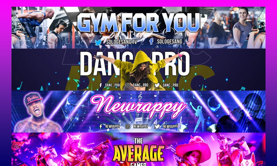 I will design professional Youtube banner for you, Facebook cover, Twitter header & Linkedin