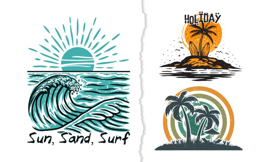 I will design vintage summer t shirt design for travelers