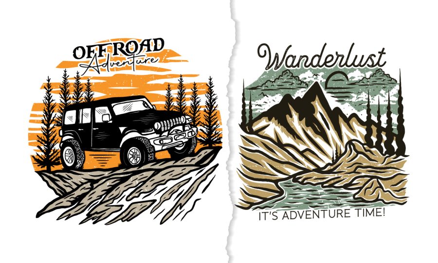 I will design vintage summer t shirt design for travelers