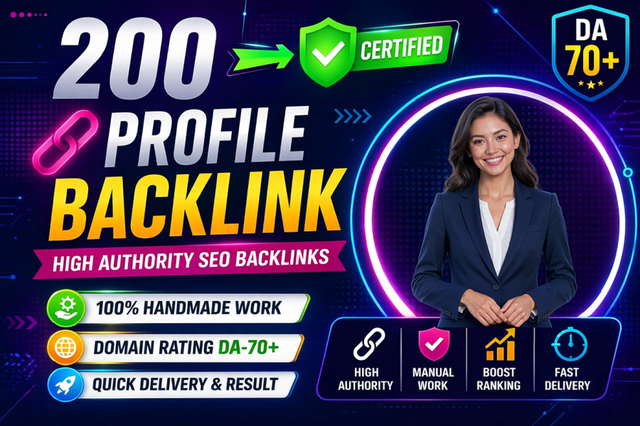 200 Premium High-DA 70+ Profile Backlinks White-Hat SEO for Google Ranking
