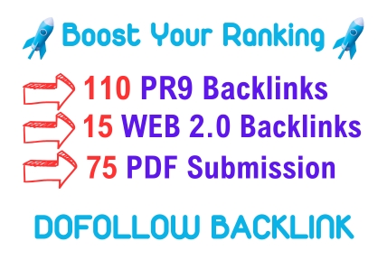 Manually 200 HQ PR9, web 2.0, PDF submission Backlinks DA90+