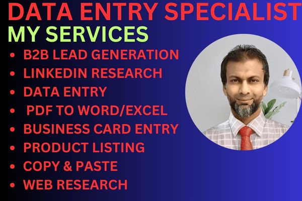Expert Data Entry Specialist and Lead Generation Pro