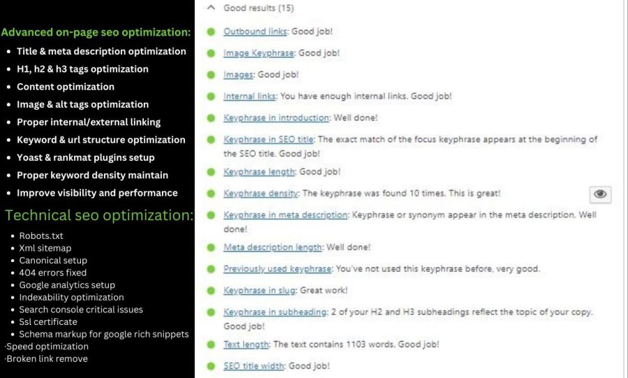 I will provide wordpress on page SEO and optimization services