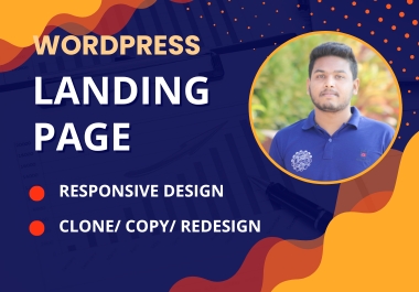 I will design wordpress landing page, business website using elementor pro