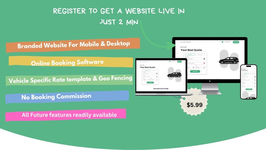 Gives you a Taxi Web Booker live in 2 minutes