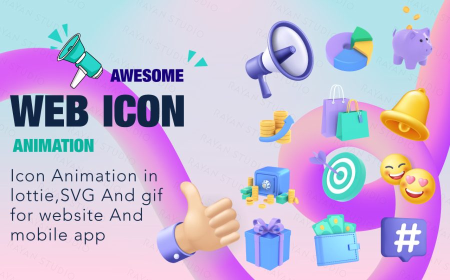 I will make icon animation in lottie, svg,json and animated gif for web