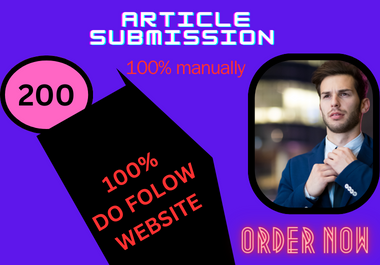  create 65 article submission backlinks on HQ domain.