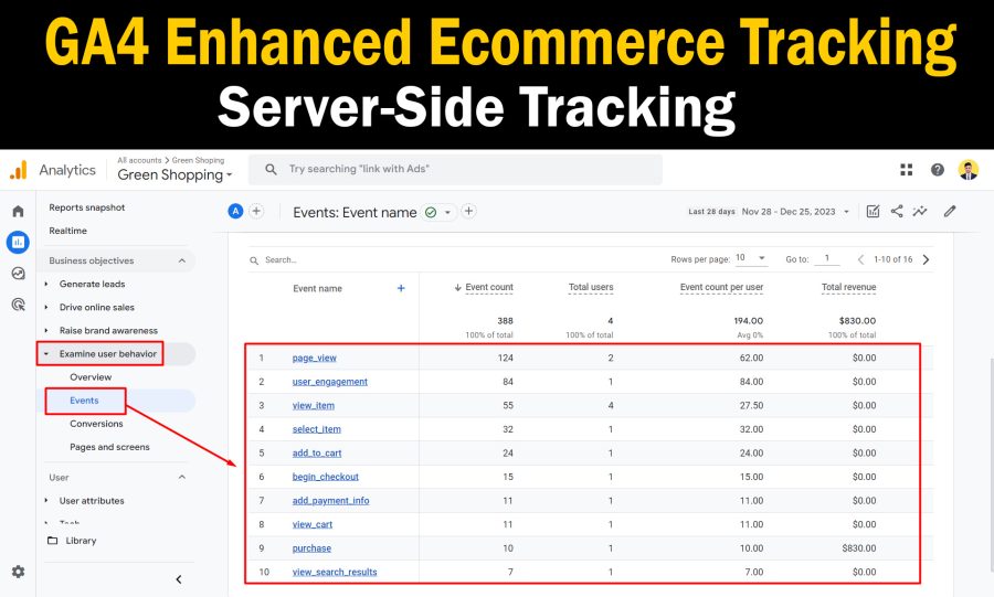 Setup Google Analytics 4 GA4 Ecommerce Events Tracking GA4 Server Side Tracking, Google Tag Manager