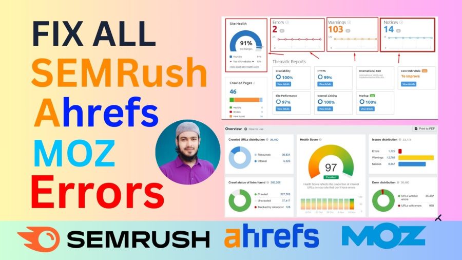 I will fix semrush, ahref, moz errors, and technical SEO issues