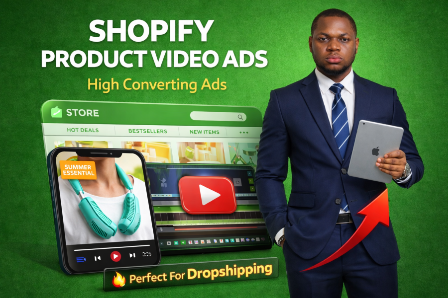 I Will Create High-Converting commercials Ads for Shopify, eBay, Etsy & Drophipping Products
