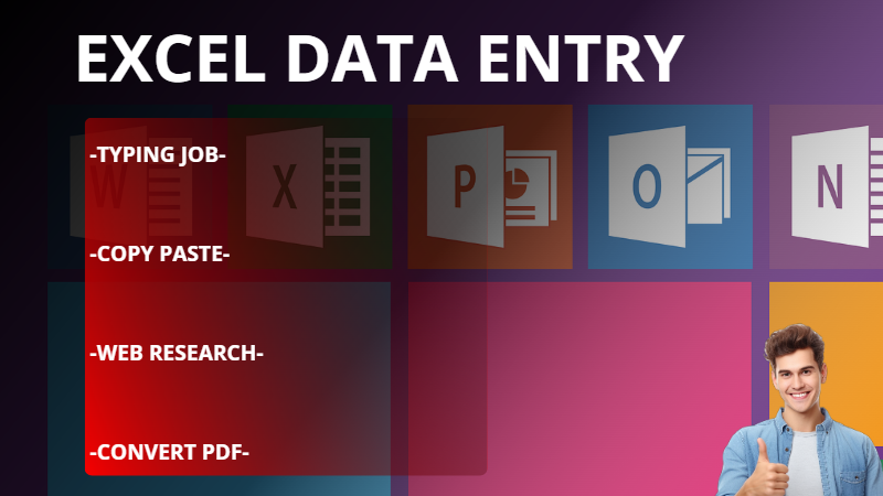 I will do data entry, copy paste, convert PDF, web research and typing