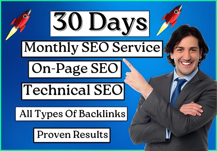  30 Days Monthly SEO Service For Your website