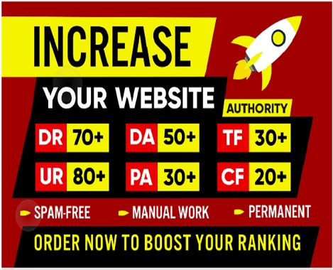 boost DA 30+ PA 25+ DR 50+ UR 80+ TF 30+ CF 20+ moz/ahref/majestic