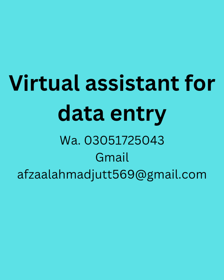 I will do data entry,lead generation,virtual assistant and copy paste
