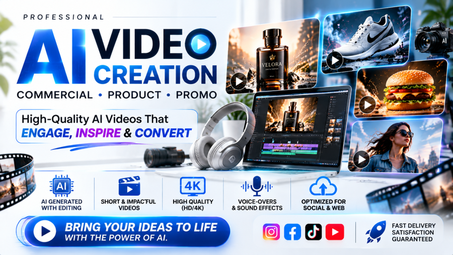 I Will Create AI Commercial, Product and Promo Videos for Your Business,