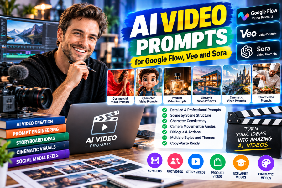 I Will Create Professional AI Video Prompts for Google Flow, Veo and Sora