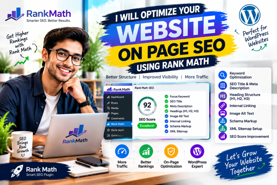 I Will Optimize Your Website On Page SEO Using Rank Math
