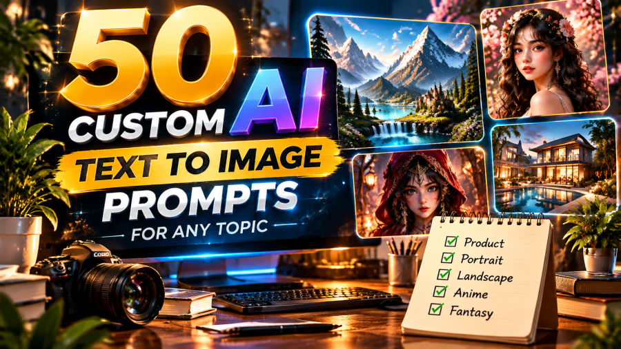 I Will Create 50 Custom AI Text to Image Prompts for Any Topic