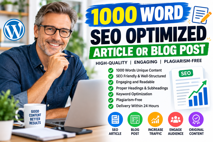 I Will Write a 1000 Word SEO Optimized Article or Blog Post