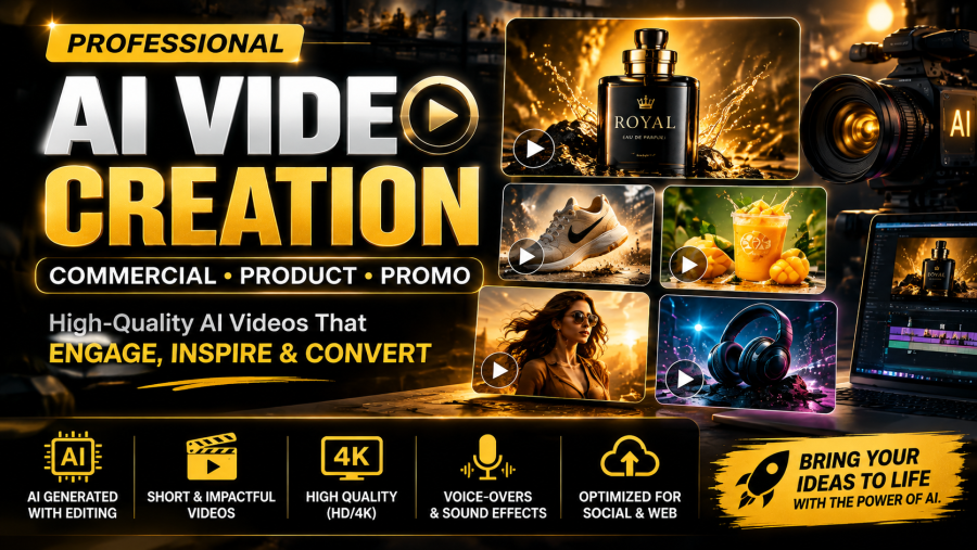 I Will Create AI Commercial, Product and Promo Videos for Your Business,