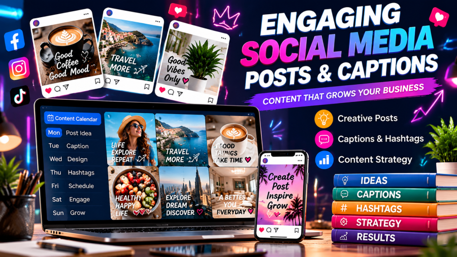 I Will Create SEO Optimized Social Media Posts, Captions and Content for Your Business