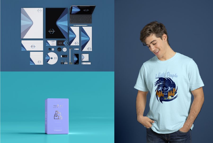 I will do a 3d Logo mockup, T-shirt mockups, and Product Packing box design for 
