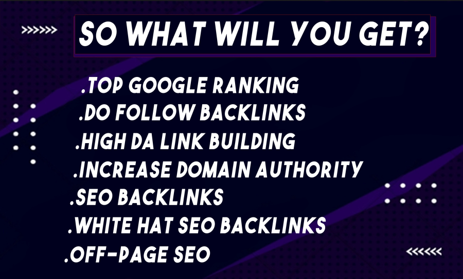 Complete monthly off page SEO service with high authority white hat backlinks