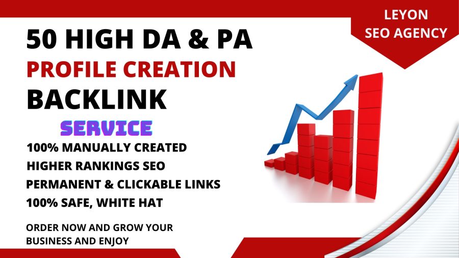 I will do 50+ High DA-(80)+ and PA-(40-90)+ profile creation backlinks building