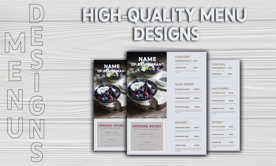 Professional minimal Menu Card Design Services for Your Restaurant and Cafe Card Design