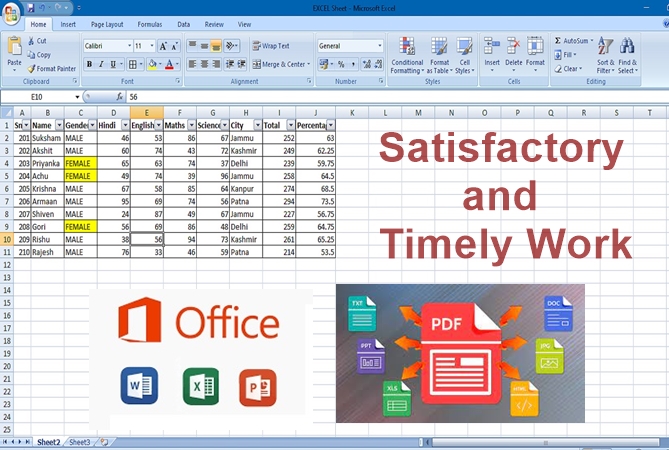 I will do Data Entry, Proficient in PDF Conversion, Copy-Paste, Typing, MS-Office Tasks