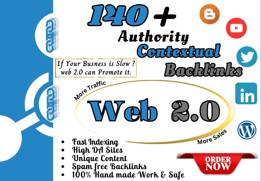 140 HQ Contextual Web 2.0 Backlinks to Boost Your Online Presence 