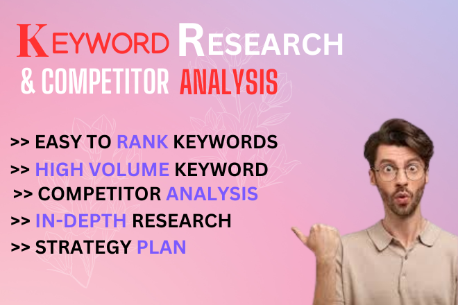I will do find keyword research and competitor analysis 