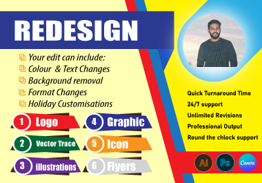 Redesign, edit, vectorize any logo or graphic