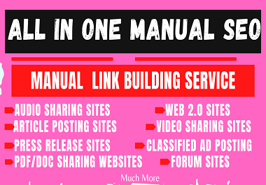 All In One Manual High DA PA SEO Link Building Service 