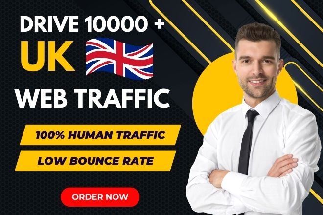 Drive 10000+ targeted uk web traffic, organic uk traffic