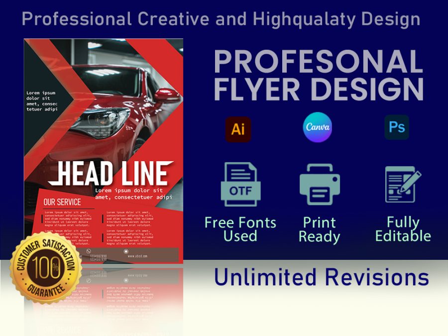 I will do a professional flyer, brochure, leaflet or poster design